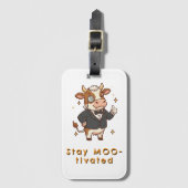Étiquette À Bagage Stay Motivated cute cow (Devant Vertical)
