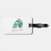 Étiquette À Bagage Stay Wild Modern Bearded Skull (Dos horizontal)