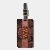 Étiquette À Bagage Steampunk fait sur commande embraye le monogramme (Devant Vertical)