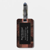 Étiquette À Bagage Steampunk fait sur commande embraye le monogramme (Dos Vertical)