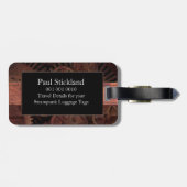 Étiquette À Bagage Steampunk fait sur commande embraye le monogramme (Dos horizontal)