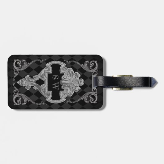 Étiquette À Bagage Steampunk Goth Monogrammé (Dos horizontal)