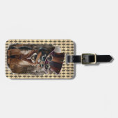 Étiquette À Bagage Steampunk Kitty personnalisable (Devant horizontal)