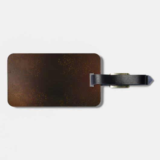 Étiquette À Bagage Steampunk Rusty Background (Dos horizontal)