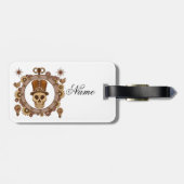 Étiquette À Bagage Steampunk Thème Top Hat Skull Thunder_Cove (Dos horizontal)