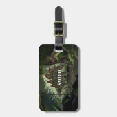 Étiquette À Bagage Stegosaurus et Deinonychus Dinosaures (Devant Vertical)