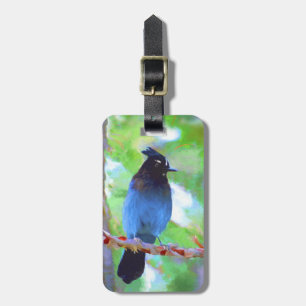 Étiquette À Bagage Steller's Jay Painting - Art original pour oiseaux