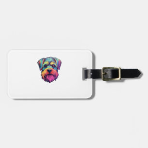 Étiquette À Bagage Sticker Retro Schnauzer Neon
