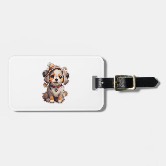 Étiquette À Bagage Stickers pour chien unique mignons (Devant horizontal)