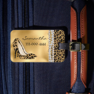 Étiquette À Bagage Stilettos noirs à la mode avec bijoux