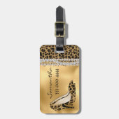 Étiquette À Bagage Stilettos noirs à la mode avec bijoux (Devant Vertical)