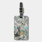 Étiquette À Bagage Stone Marbling with Turquoise Veins Double-sided (Devant Vertical)