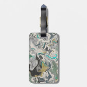 Étiquette À Bagage Stone Marbling with Turquoise Veins Double-sided (Dos Vertical)