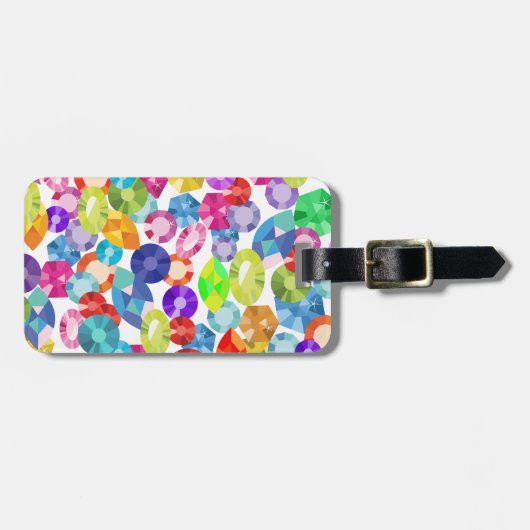 Étiquette À Bagage strass arc-en-ciel (Devant horizontal)
