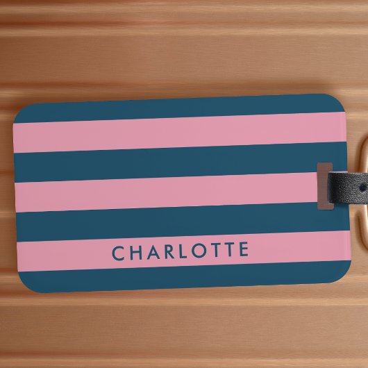 Étiquette À Bagage Strip | Trendy Preppy Name