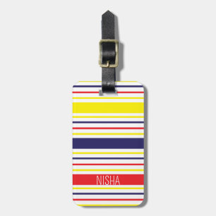 Étiquette À Bagage Stripes Coloré Voyage moderne Personnalisé