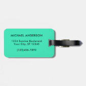 Étiquette À Bagage Stripes et typographie élégantes (Dos horizontal)