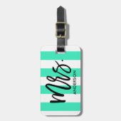 Étiquette À Bagage Stripes et typographie élégantes (Devant Vertical)