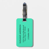 Étiquette À Bagage Stripes et typographie élégantes (Dos Vertical)