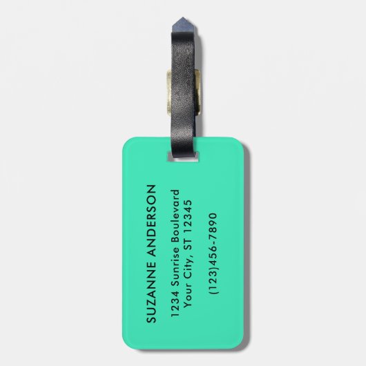 Étiquette À Bagage Stripes et typographie élégantes (Dos Vertical)