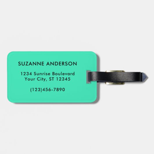 Étiquette À Bagage Stripes et typographie élégantes (Dos horizontal)