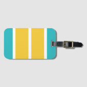 Étiquette À Bagage Stripes simples - Turquoise et jaune (Devant Horizontal)