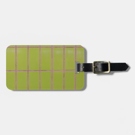 Étiquette À Bagage Structure en tuiles vertes (Devant horizontal)