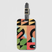 Étiquette À Bagage Style Airbrush Formes géométriques Abstraites Colo (Devant Vertical)