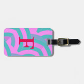 Étiquette À Bagage style contemporain chic chevron initial (Devant horizontal)