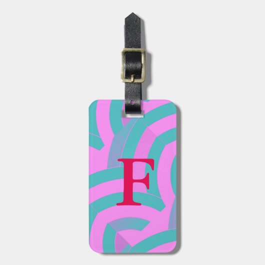 Étiquette À Bagage style contemporain chic chevron initial (Devant Vertical)