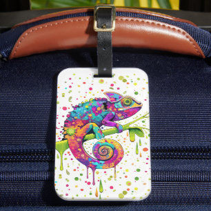 Étiquette À Bagage Style d'aquarelle des teintures Chameleon