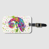 Étiquette À Bagage Style d'aquarelle des teintures Chameleon (Devant Horizontal)