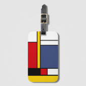 Étiquette À Bagage Style Mondrian Design d'art Abstrait moderne (Devant Vertical)