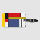 Étiquette À Bagage Style Mondrian Design d'art Abstrait moderne (Devant Horizontal)