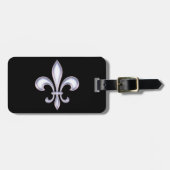 Étiquette À Bagage Style Perle Fleur de Lis (Devant horizontal)