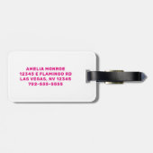 Étiquette À Bagage Style Rétro Rose Chaud Enterrement de Vie de Jeune (Dos horizontal)