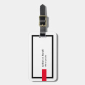 Étiquette À Bagage Style tendance noir blanc rouge professionnel mode (Devant Vertical)