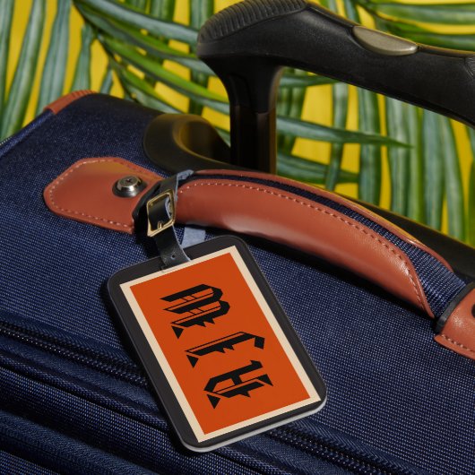 Étiquette À Bagage Style traditionnel d'initiales de monogramme (Insitu Rectoal 1)