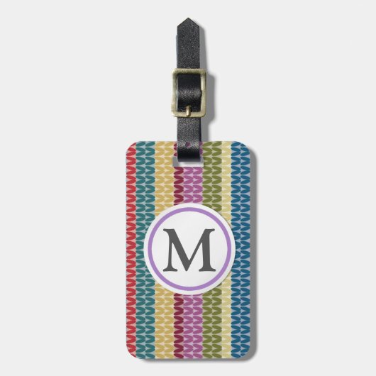 Étiquette À Bagage Style tricoté (Devant Vertical)