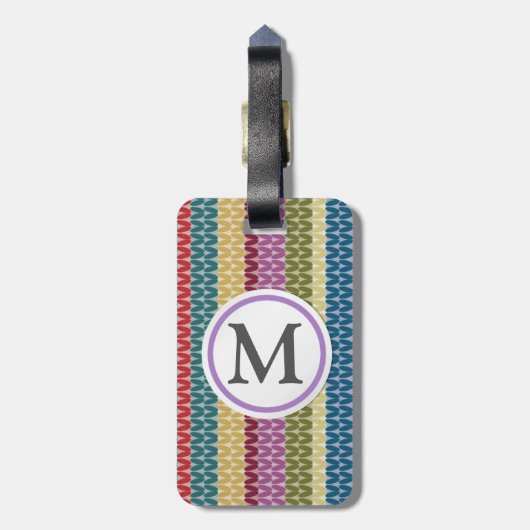 Étiquette À Bagage Style tricoté (Dos Vertical)