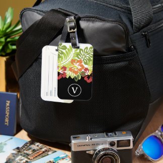 Étiquette À Bagage Style tropical amusant