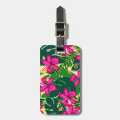 Étiquette À Bagage Style tropical hawaïen (Devant Vertical)