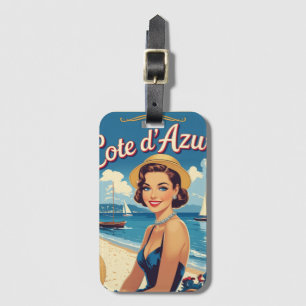 Étiquette À Bagage Style vintage Côte d'Azur Beach Girl