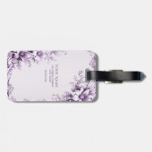 Étiquette À Bagage Stylish Purple Flowers Luggage Tag (Dos horizontal)