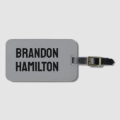 Étiquette À Bagage Stylish Trendy Black Out Modern Minimalist Simple (Devant Horizontal)