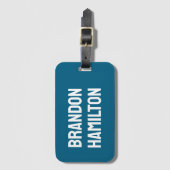 Étiquette À Bagage Stylish Trendy Black Out Modern Minimalist Simple (Devant Vertical)