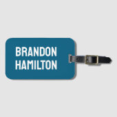 Étiquette À Bagage Stylish Trendy Black Out Modern Minimalist Simple (Devant Horizontal)