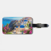 Étiquette À Bagage Stylo de Santorin Grèce (Dos horizontal)