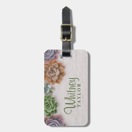 Étiquette À Bagage Succulents rustiques (Devant Vertical)