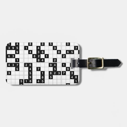 Étiquette À Bagage sudoku noir blanc (Devant horizontal)